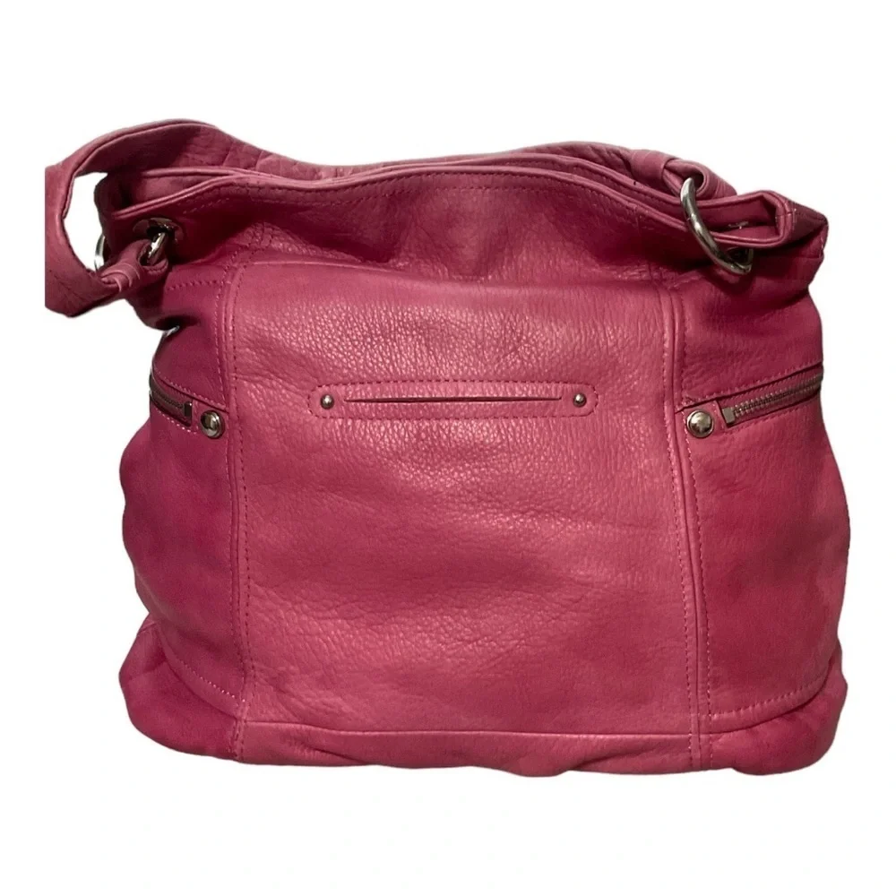 B Makowsky Soft Leather Pink Handbag